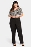 NYDJ Marilyn Straight Pants In Plus Size In Stretch Linen - Black