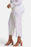 NYDJ Wide Leg Cargo Capri Pants In Plus Size In Stretch Linen - Optic White