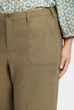 NYDJ Wide Leg Cargo Capri Pants In Plus Size In Stretch Linen - Avocado