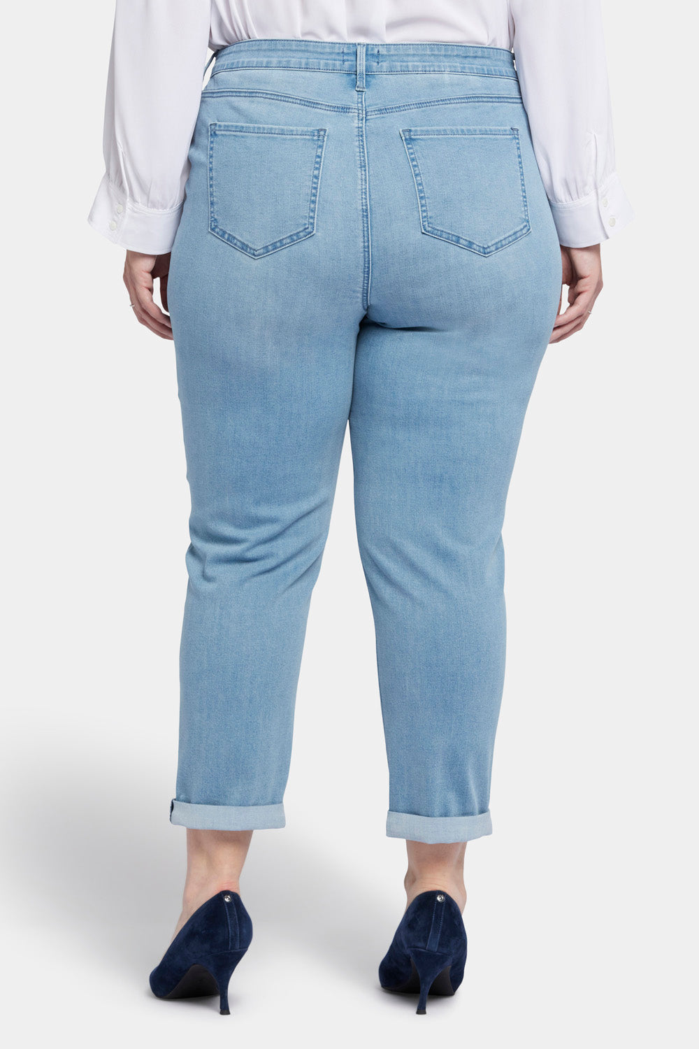 NYDJ Margot Girlfriend Jeans In Plus Size In Cool Embrace® Denim With Roll Cuffs - Kingston