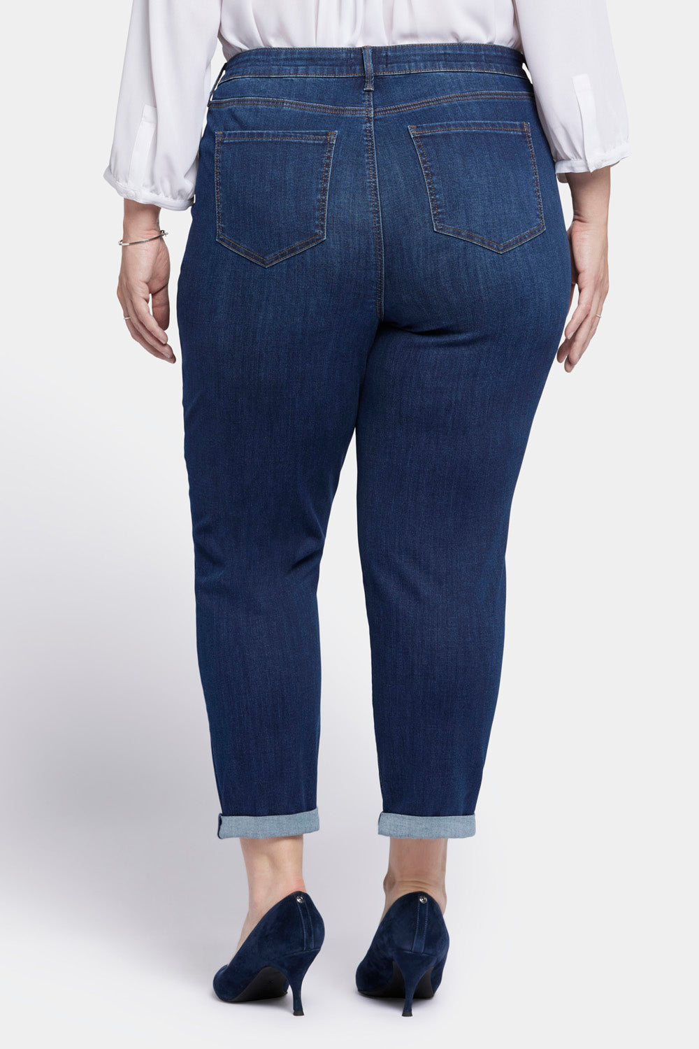 NYDJ Margot Girlfriend Jeans In Plus Size In Cool Embrace® Denim With Roll Cuffs - Palace