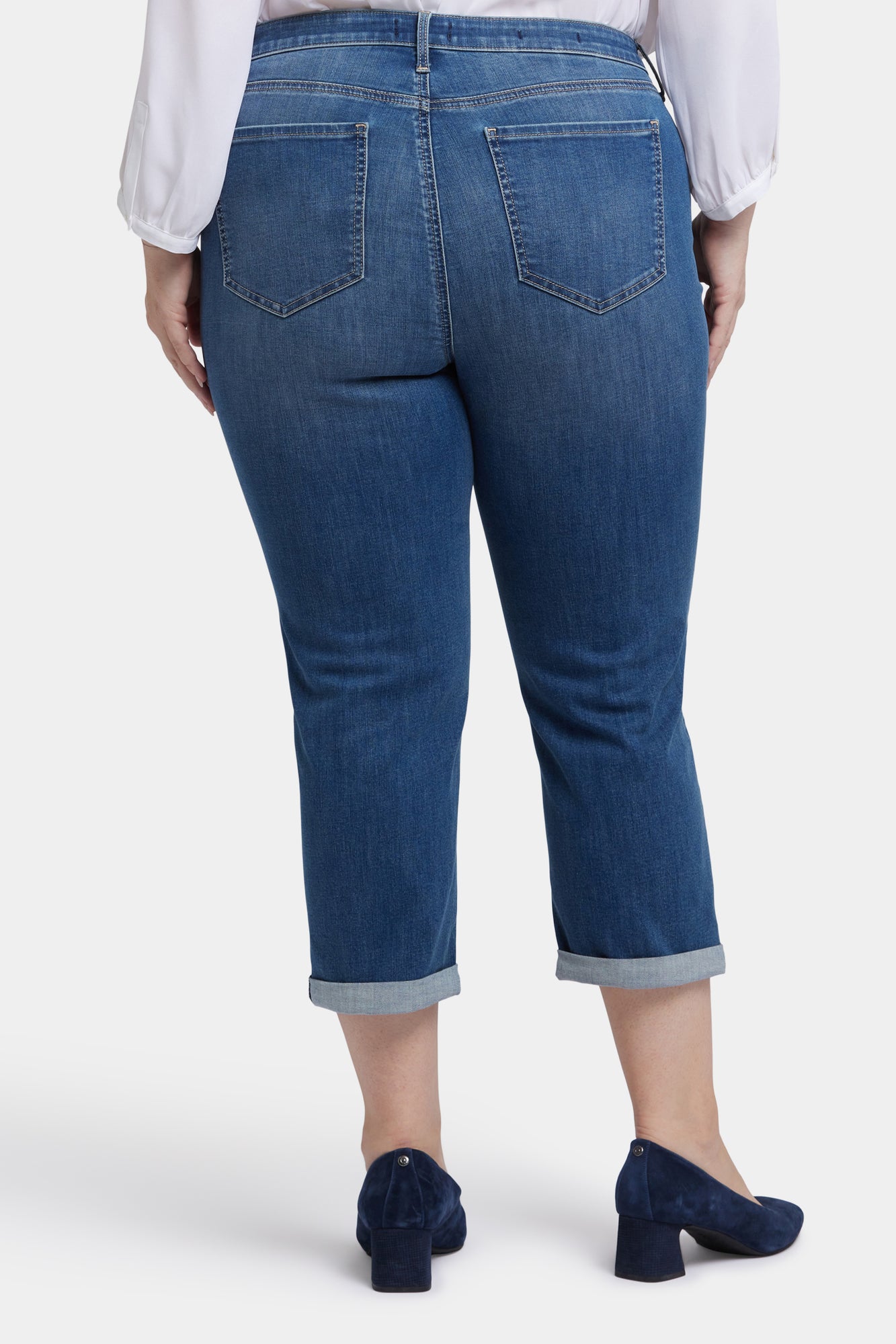 NYDJ Chloe Skinny Capri Jeans In Plus Size In Cool Embrace® Denim With Roll Cuffs - Costa Brava