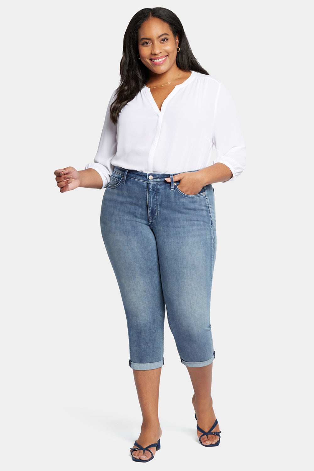 Chloe Skinny Capri Jeans In Plus Size In Cool Embrace® Denim With