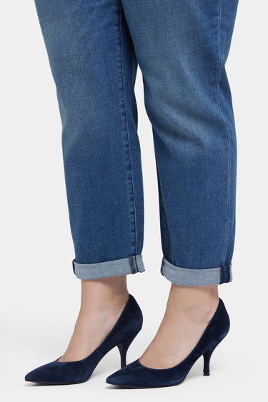 NYDJ Margot Girlfriend Jeans In Plus Size With Roll Cuffs - Cascade Wave