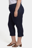 NYDJ Joni Relaxed Capri Jeans In Plus Size With High Rise And Side Button Plackets - Rinse