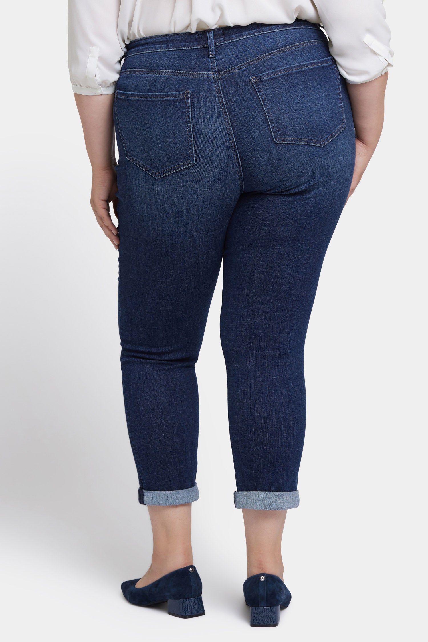 Sheri Slim Ankle Jeans In Plus Size With Roll Cuffs - Wellspring