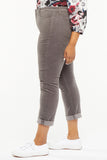 NYDJ Margot Girlfriend Pants In Plus Size In Fine Wale Corduroy With Roll Cuffs - Volcanic Glass