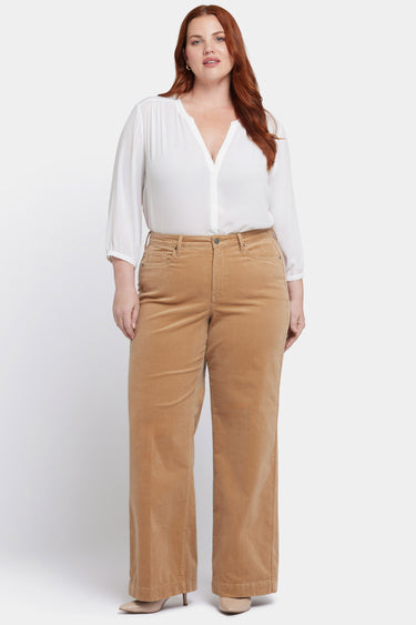 NYDJ Teresa Wide Leg Pants In Plus Size In Fine Wale Stretch Corduroy With 1 1/2