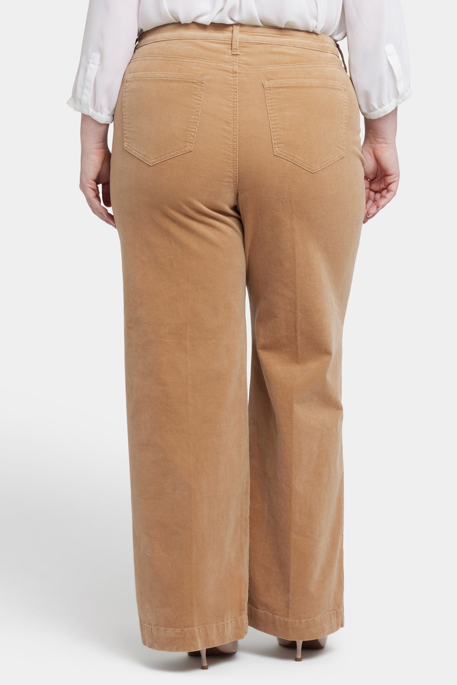 Teresa Wide Leg Pants In Plus Size In Fine Wale Stretch