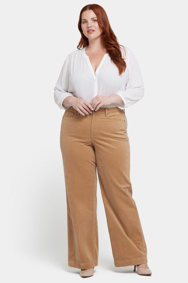 NYDJ Teresa Wide Leg Pants In Plus Size In Fine Wale Stretch Corduroy With 1 1/2