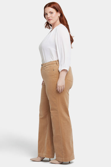 NYDJ Teresa Wide Leg Pants In Plus Size In Fine Wale Stretch Corduroy With 1 1/2