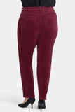 NYDJ Marilyn Straight Pants In Plus Size In Fine Wale Stretch Corduroy - Sienna Red