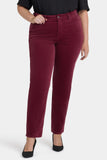 NYDJ Marilyn Straight Pants In Plus Size In Fine Wale Stretch Corduroy - Sienna Red