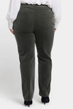 NYDJ Marilyn Straight Pants In Plus Size In Fine Wale Stretch Corduroy - Vine Leaf