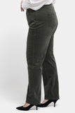 NYDJ Marilyn Straight Pants In Plus Size In Fine Wale Stretch Corduroy - Vine Leaf