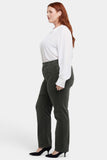 NYDJ Marilyn Straight Pants In Plus Size In Fine Wale Stretch Corduroy - Vine Leaf