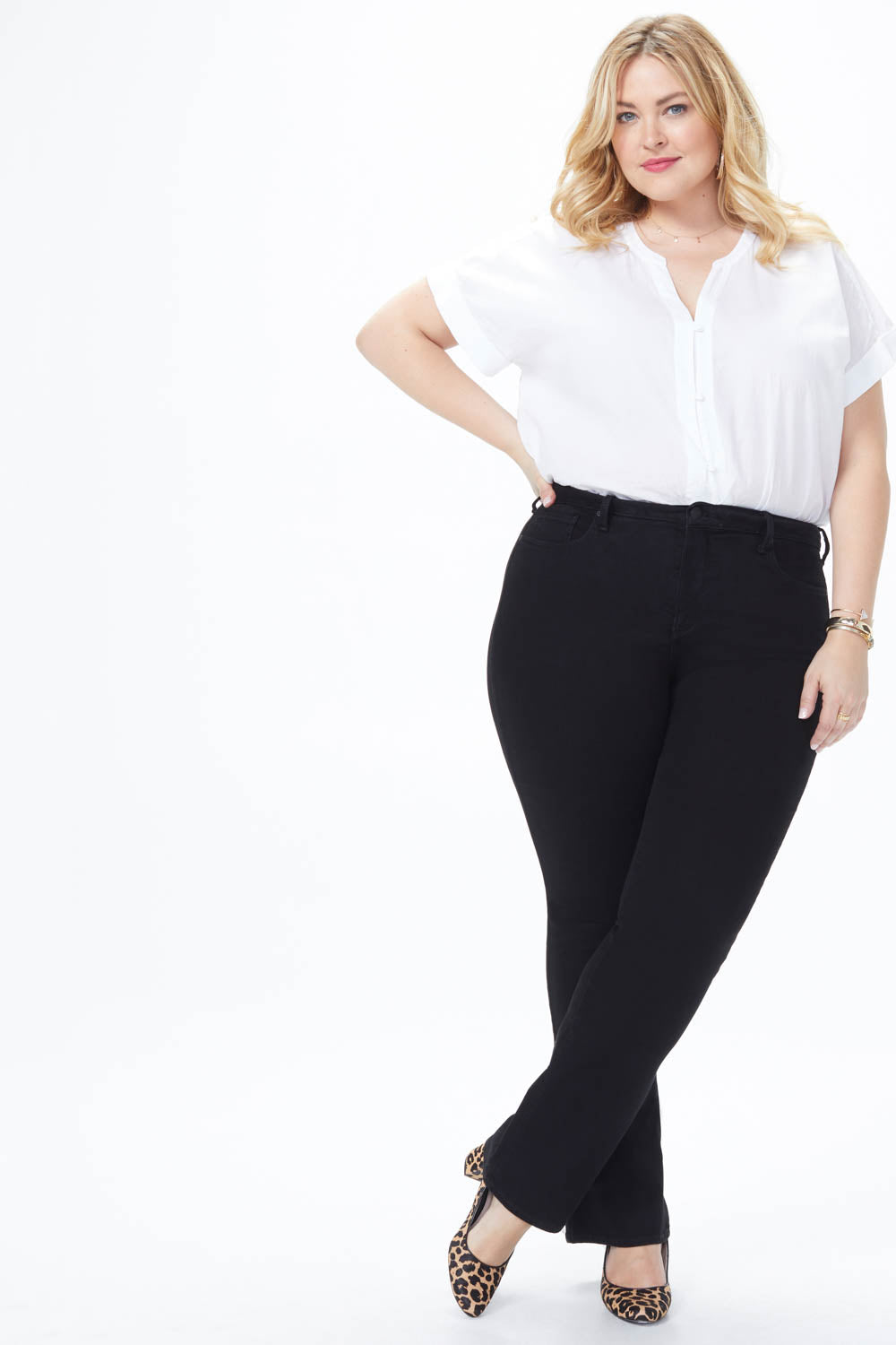 NYDJ Barbara Bootcut Jeans In Plus Size - Black