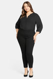 NYDJ Skinny Ankle Pull-on Jeans In Plus Size With Sideseam Slit - Black