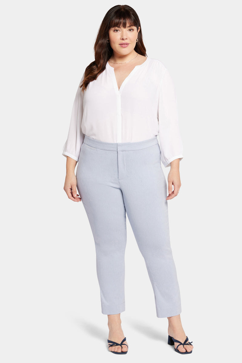 NYDJ Slim Trouser Ankle Pants In Plus Size - Light Blue Heather