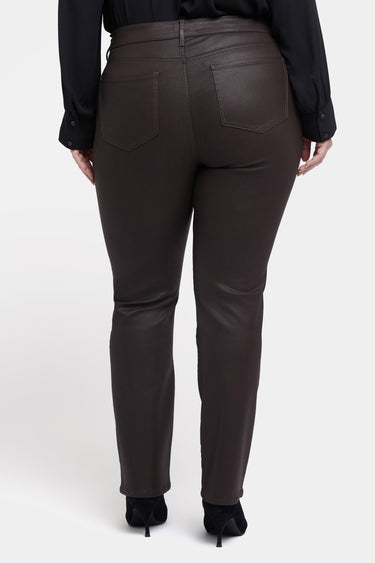NYDJ Coated Marilyn Straight Jeans In Plus Size - Coffee Bean Coated
