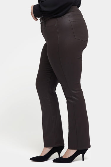 NYDJ Coated Marilyn Straight Jeans In Plus Size - Coffee Bean Coated