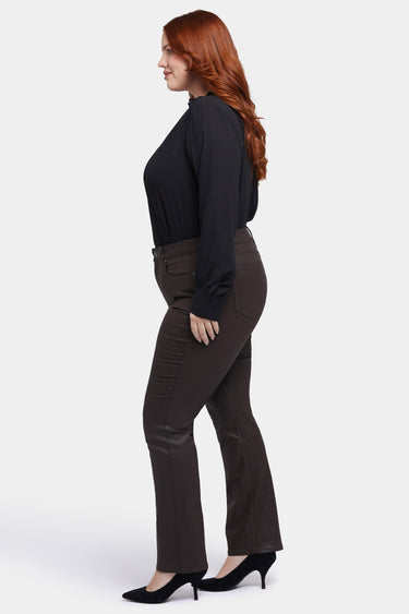 NYDJ Coated Marilyn Straight Jeans In Plus Size - Coffee Bean Coated