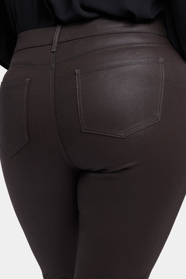 NYDJ Coated Marilyn Straight Jeans In Plus Size - Coffee Bean Coated