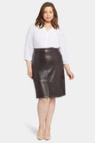 NYDJ Faux Leather A-Line Skirt In Plus Size Sculpt-Her™ Collection - Cordovan