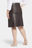 NYDJ Faux Leather A-Line Skirt In Plus Size Sculpt-Her™ Collection - Cordovan