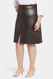 NYDJ Faux Leather A-Line Skirt In Plus Size Sculpt-Her™ Collection - Cordovan
