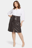 NYDJ Faux Leather A-Line Skirt In Plus Size Sculpt-Her™ Collection - Cordovan