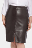 NYDJ Faux Leather A-Line Skirt In Plus Size Sculpt-Her™ Collection - Cordovan