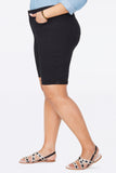 NYDJ Briella 11 Inch Denim Shorts In Plus Size With Roll Cuffs - Black