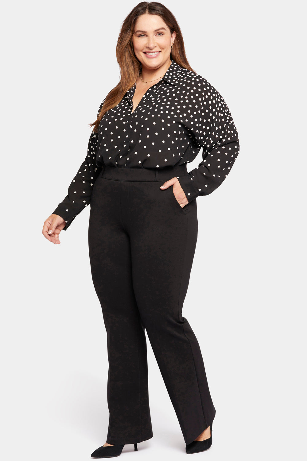 NYDJ Plus Women's Pull On Flare Leg Pants - Black - Size 4X NYDJ Plus Women's Pull On Flare Leg Pants - Black - Size 4X