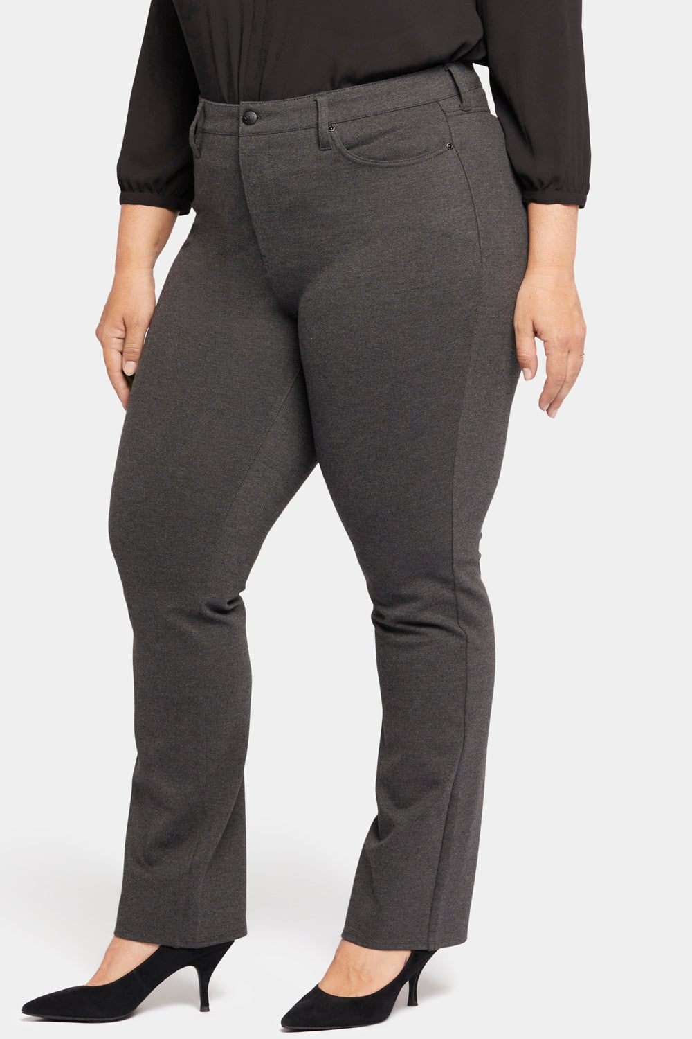 Classic Trouser Pants In Petite Sculpt-Her™ Collection - Charcoal Heathered  Grey