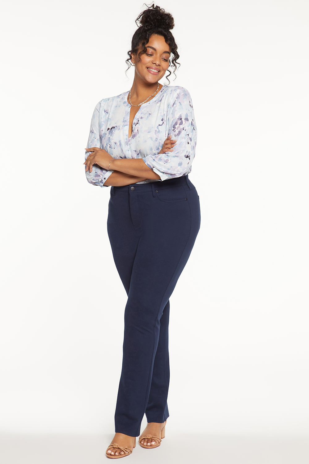 NYDJ Plus Size Marilyn Straight Pants - Oxford Navy - Size 20W NYDJ Plus Size Marilyn Straight Pants - Oxford Navy - Size 20W