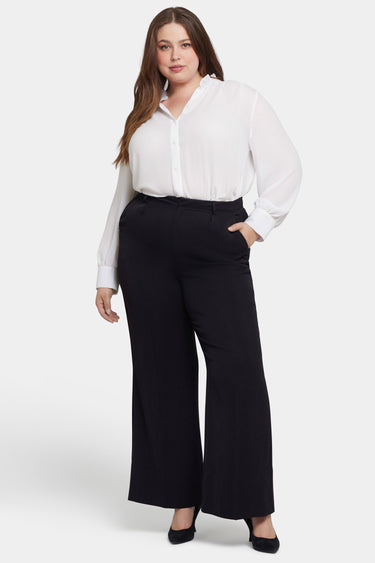 NYDJ Wide Leg Trouser Pants In Plus Size - Black