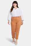 NYDJ Margot Girlfriend Jeans In Plus Size In Cool Embrace® Denim With Roll Cuffs - Rust Brown