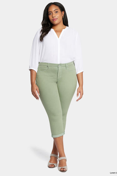 NYDJ Chloe Skinny Capri Jeans In Plus Size In Cool Embrace® Denim With Roll Cuffs - English Ivy
