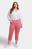 NYDJ Chloe Skinny Capri Jeans In Plus Size In Cool Embrace® Denim With Roll Cuffs - Spiced Coral