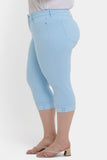 NYDJ Marilyn Straight Crop Jeans In Plus Size In Cool Embrace® Denim With Cuffs - Aquatic