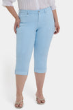 NYDJ Marilyn Straight Crop Jeans In Plus Size In Cool Embrace® Denim With Cuffs - Aquatic