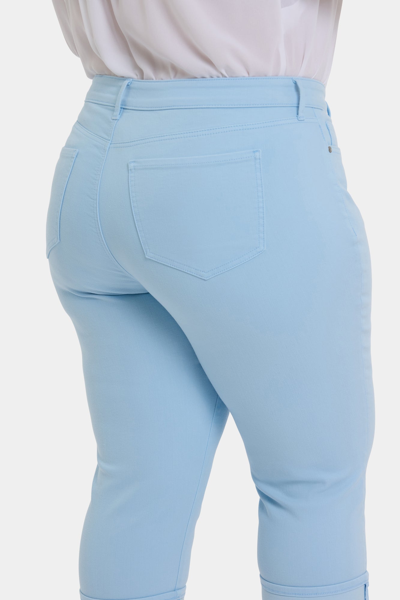 NYDJ Marilyn Straight Crop Jeans In Plus Size In Cool Embrace® Denim With Cuffs - Aquatic