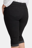NYDJ Marilyn Straight Crop Jeans In Plus Size In Cool Embrace® Denim With Cuffs - Black