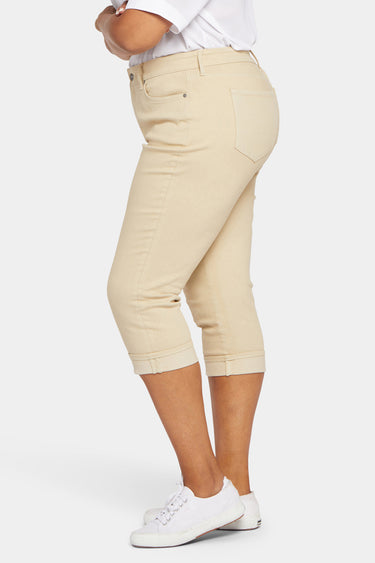 NYDJ Marilyn Straight Crop Jeans In Plus Size In Cool Embrace® Denim With Cuffs - Butter