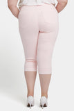 NYDJ Marilyn Straight Crop Jeans In Plus Size In Cool Embrace® Denim With Cuffs - Crystal Pink
