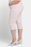 NYDJ Marilyn Straight Crop Jeans In Plus Size In Cool Embrace® Denim With Cuffs - Crystal Pink