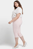 NYDJ Marilyn Straight Crop Jeans In Plus Size In Cool Embrace® Denim With Cuffs - Crystal Pink