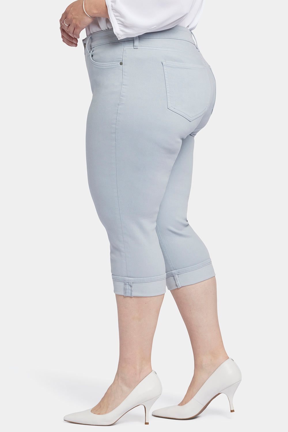 Marilyn Straight Crop Jeans In Plus Size - Sea Ice