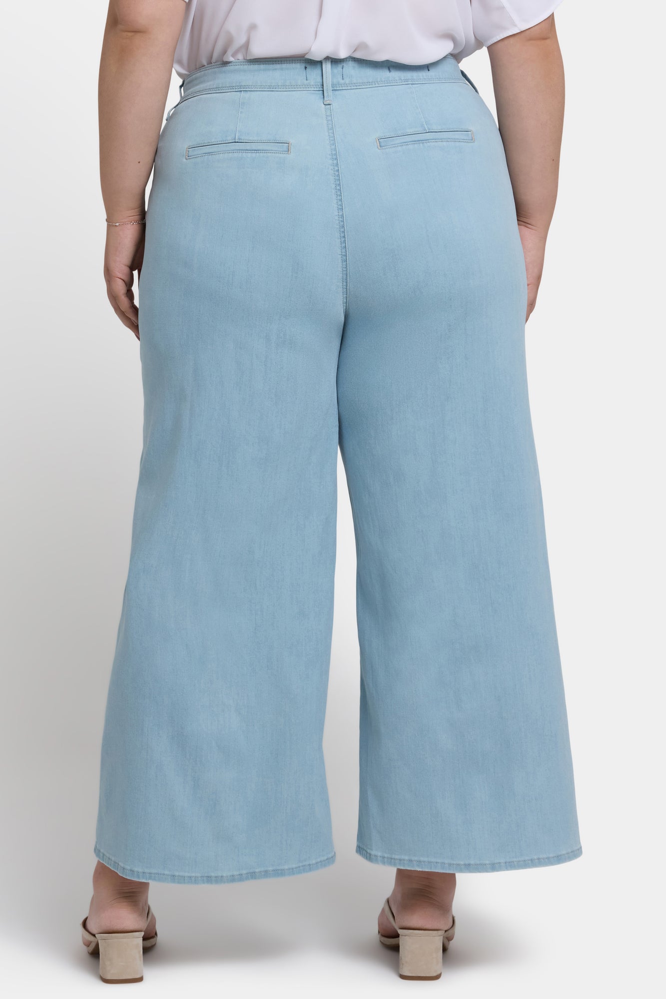 NYDJ Mona Wide Leg Trouser Ankle Jeans In Plus Size With High Rise - Clear Waters
